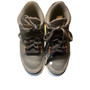 NEW Jordan 3 Retro Fear Pack GS 5Y – DM0967-080 Black Orange Basketball Sneakers